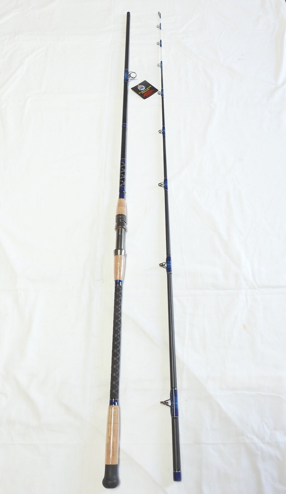 Pro Catfish Rod Long Spinning 10′ 2PC Metal Reel Seat Cork Handle Glow Tip