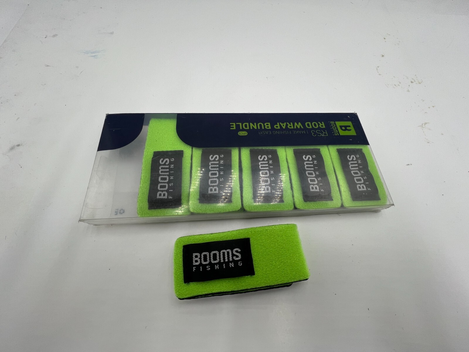 2 Packs of 6 Booms Fishing RS3 Fishing Rod Wrap Pole Strap, 9.6″, Neoprene,Green