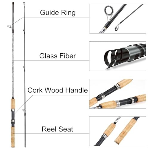 Spinning & Casting Rods, Strong Carbon&Glass Composite Fishing Rod with
