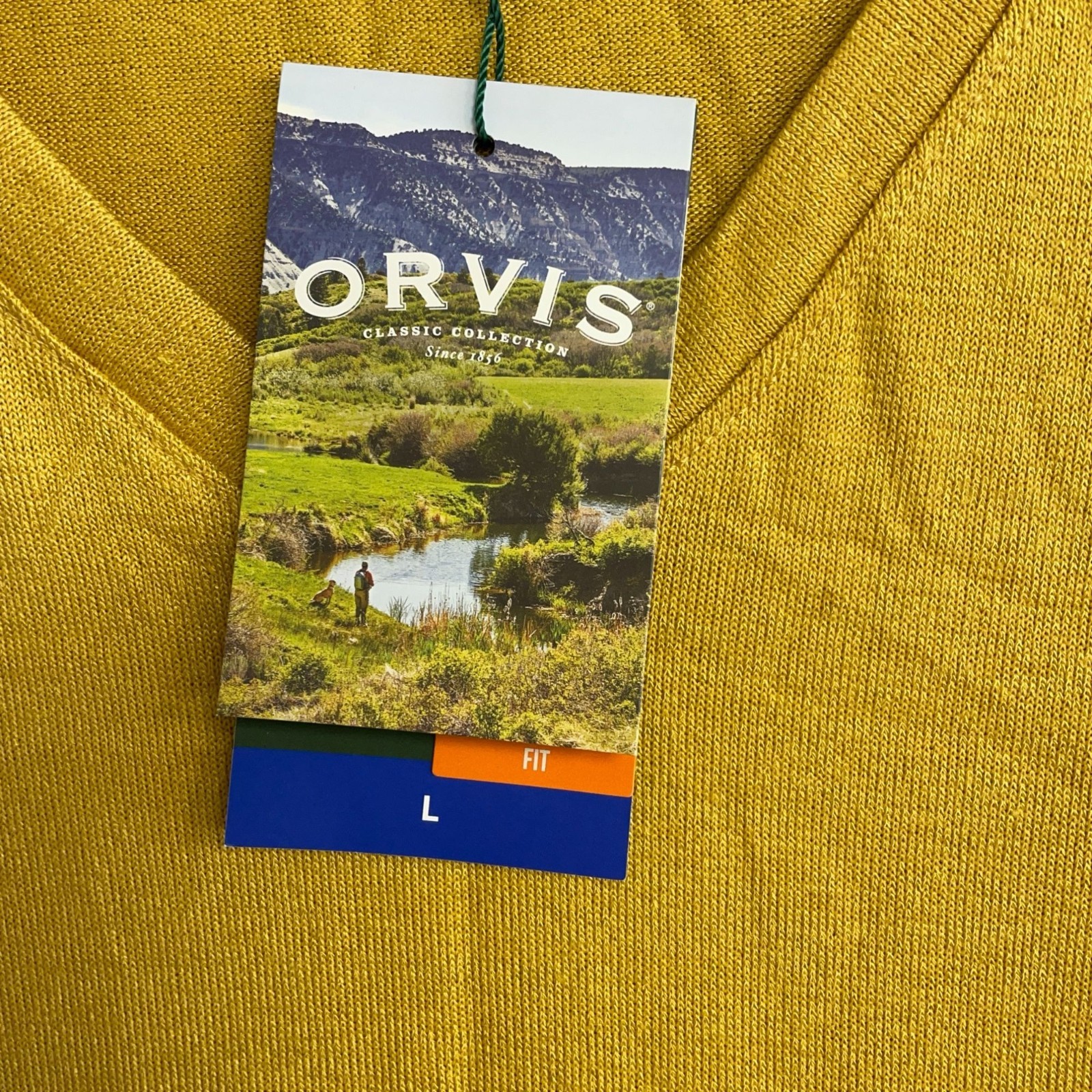 Orvis Women’s L Yellow V-Neck Short Sleeve Top Polyester Blend P0373