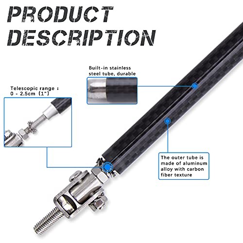 2PCS Adjustable Splitter Strut Rods, 8″-13″ Front Lip Strut Rod 10″-13″ Carbon