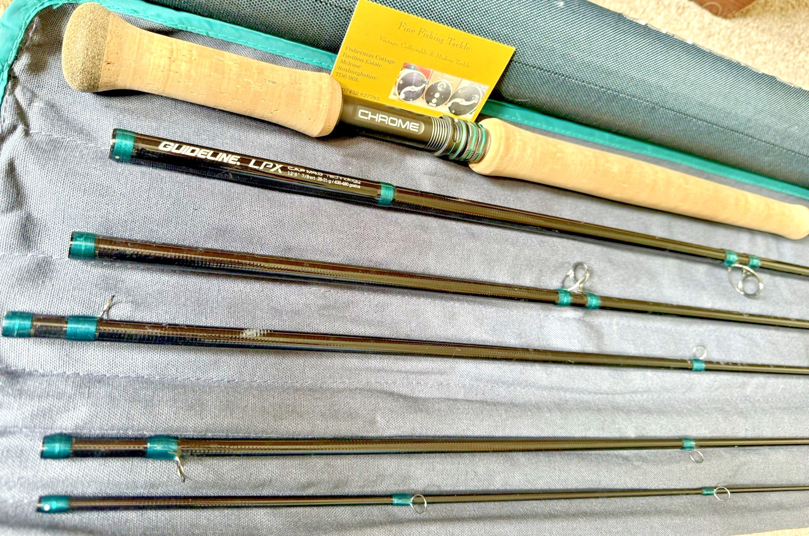 Guideline LPX Chrome 12 Foot 6 Inch #7/8 6 Piece Salmon Fly Rod with Bag & Tube