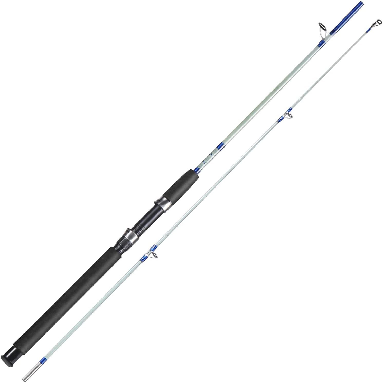 Fishing Rod, 2-Piece Composite Graphite & Glass Blanks Saltwater Trolling Rod Of