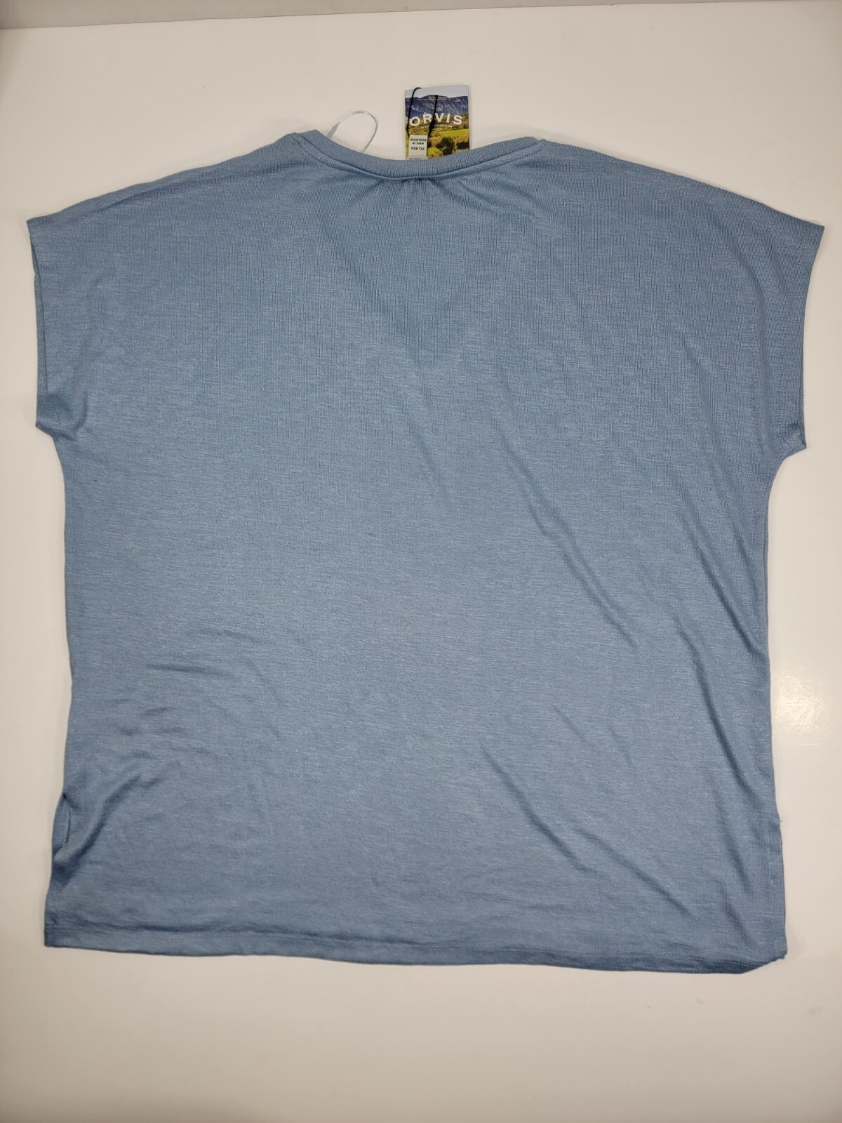 NEW Orvis Women’s Tunic Knit Top V-Neck Short Sleeves Side Slit Blue XXL 2XL NWT