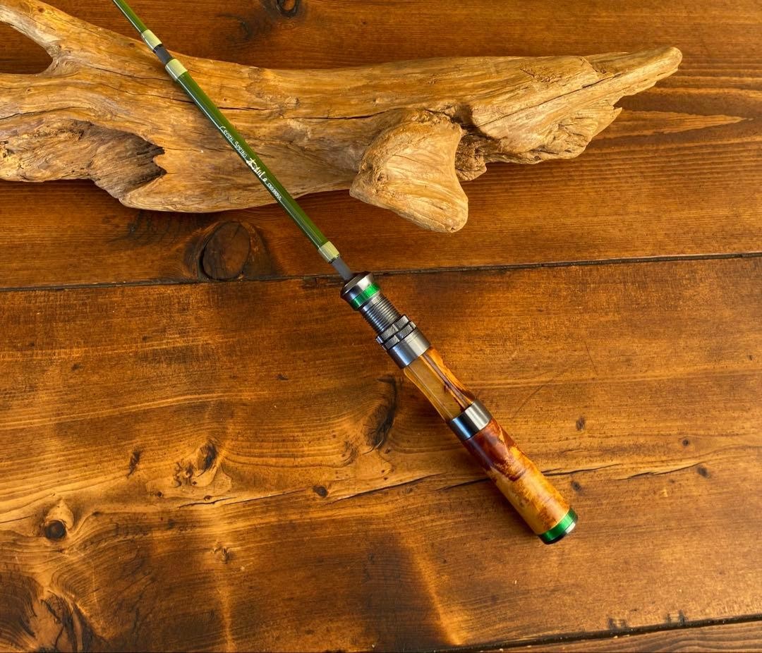 Adjustable Trout Fishing Rod 4-Section 5ft/5ft6in Wood Grip Packable Lightweight
