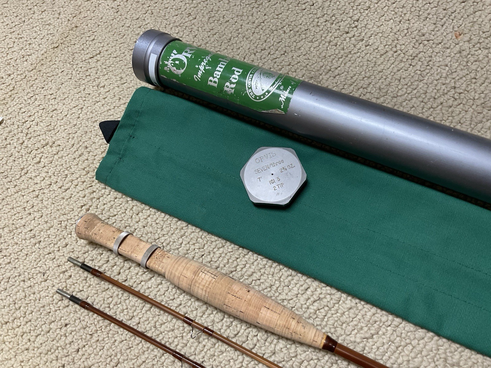 Stunning Vintage Orvis Seven/Three Bamboo Fly Rod 7’ 3wt Spring Creek Rod