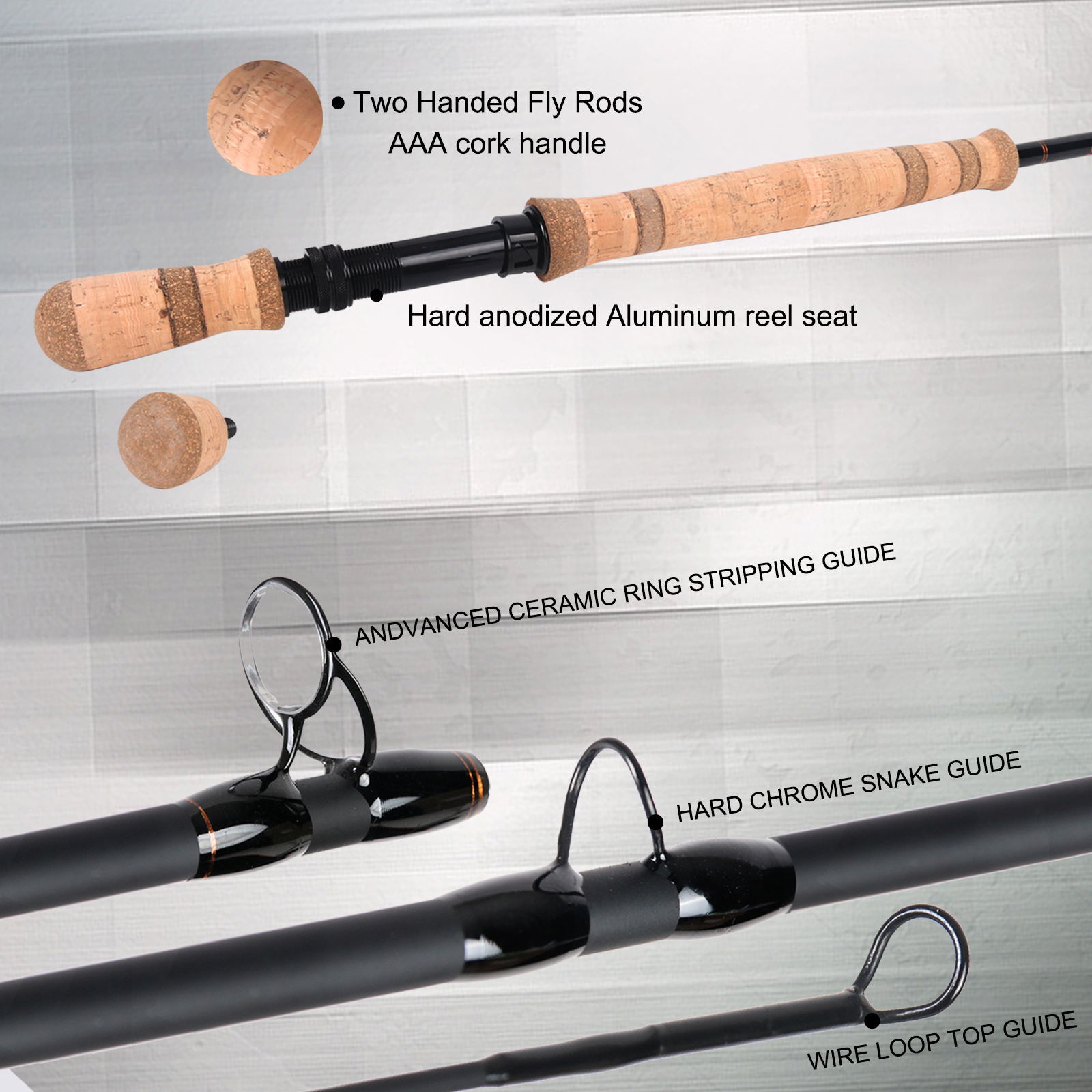 Maxcatch Skytouch Two-handed Switch & Spey Fly Fishing rod Fast Action with Tube
