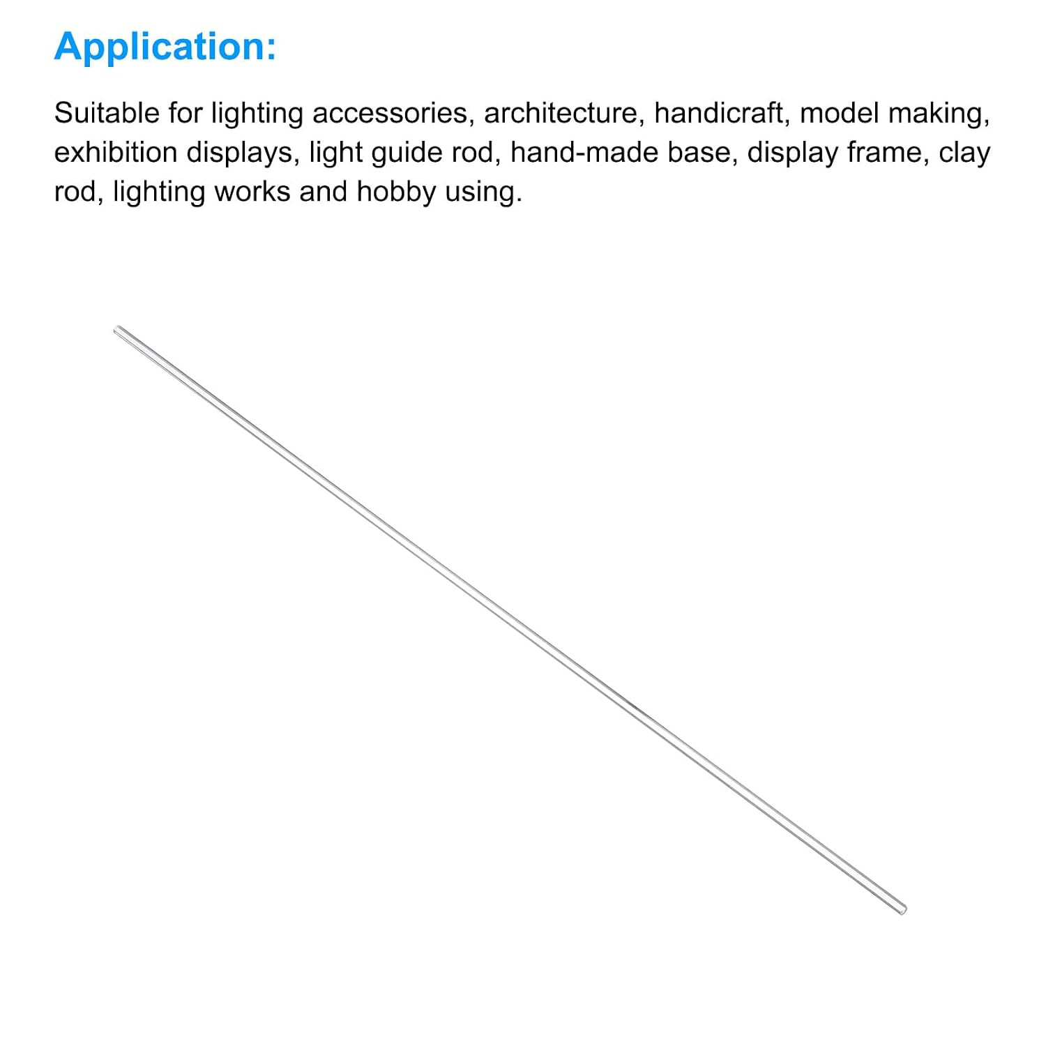 Acrylic round Rod,3Mm Diameter 12-Inch Length,Clear,Solid Plastic