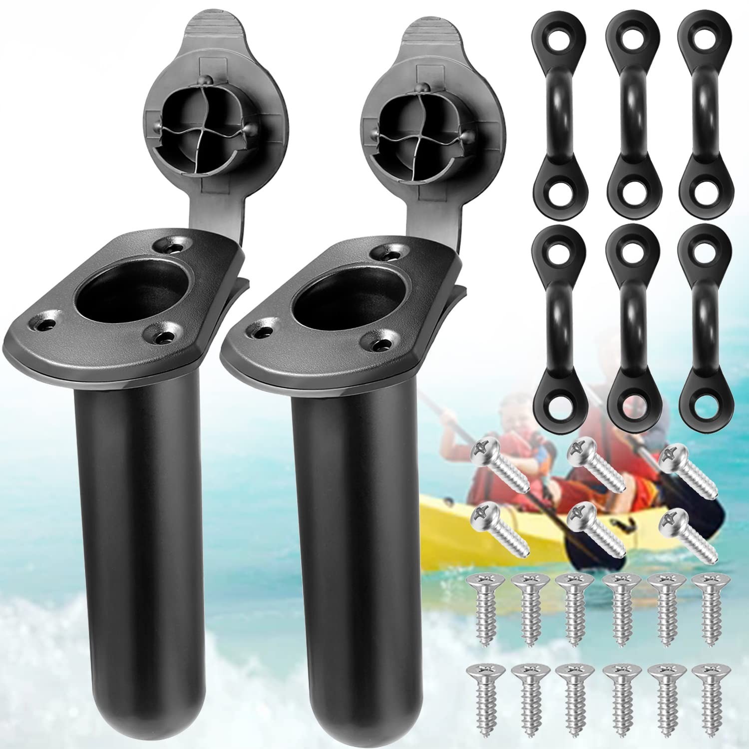 Kayak Fishing Rod Holder,Kayak Deck Flush Mount Rod Holder Fishing Boat Rod H…