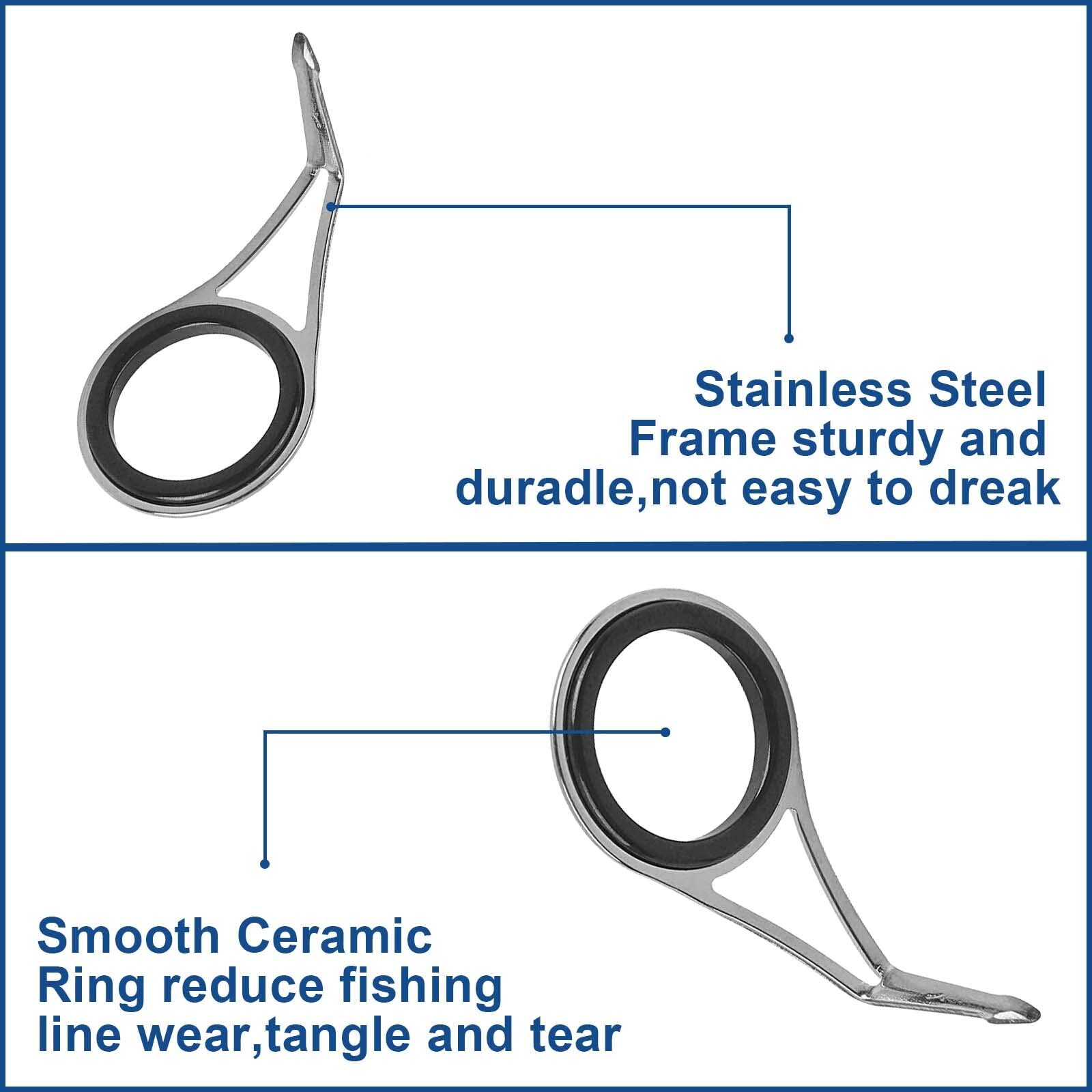 Fishing Rod Repair Kit, Single Leg Fishing Rod Guides Rings,Stainless Steel Rod