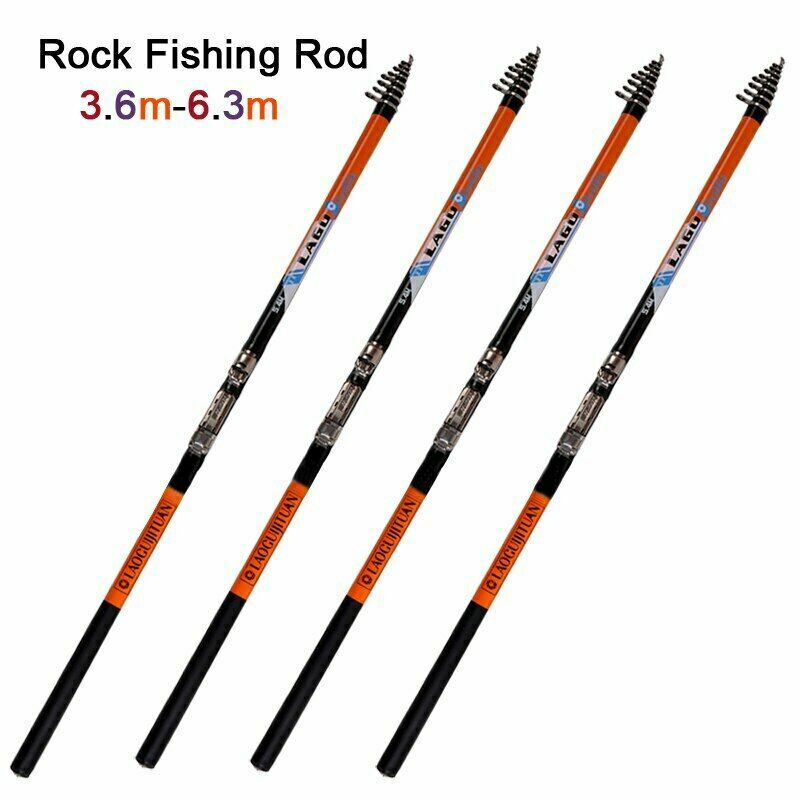 Carbon Fiber Fishing Rod 3.6M 4.5M 5.4M 6.3M Telescopic Rods Spinning Portable