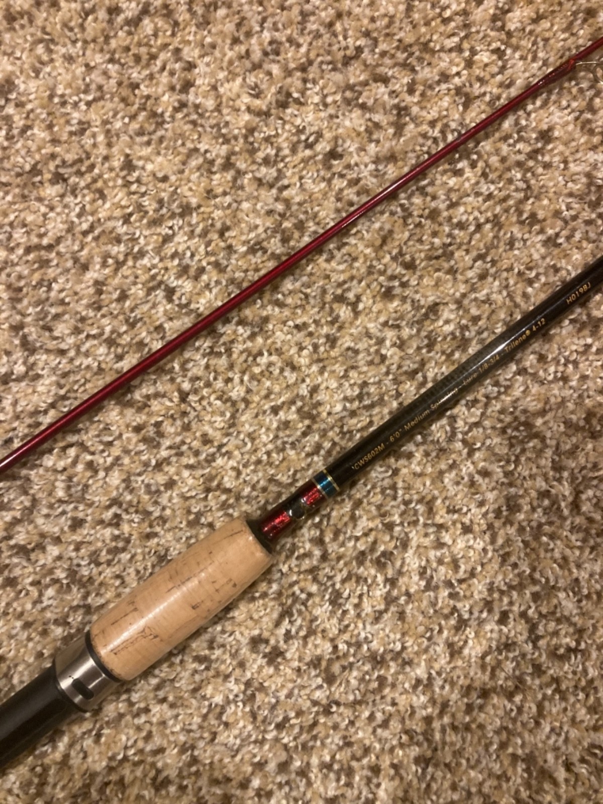 Berkley Cherrywood Graphite Spinning Rod CWS602M 6’0″ Medium 1/8-3/4 oz 2-Pc Exc
