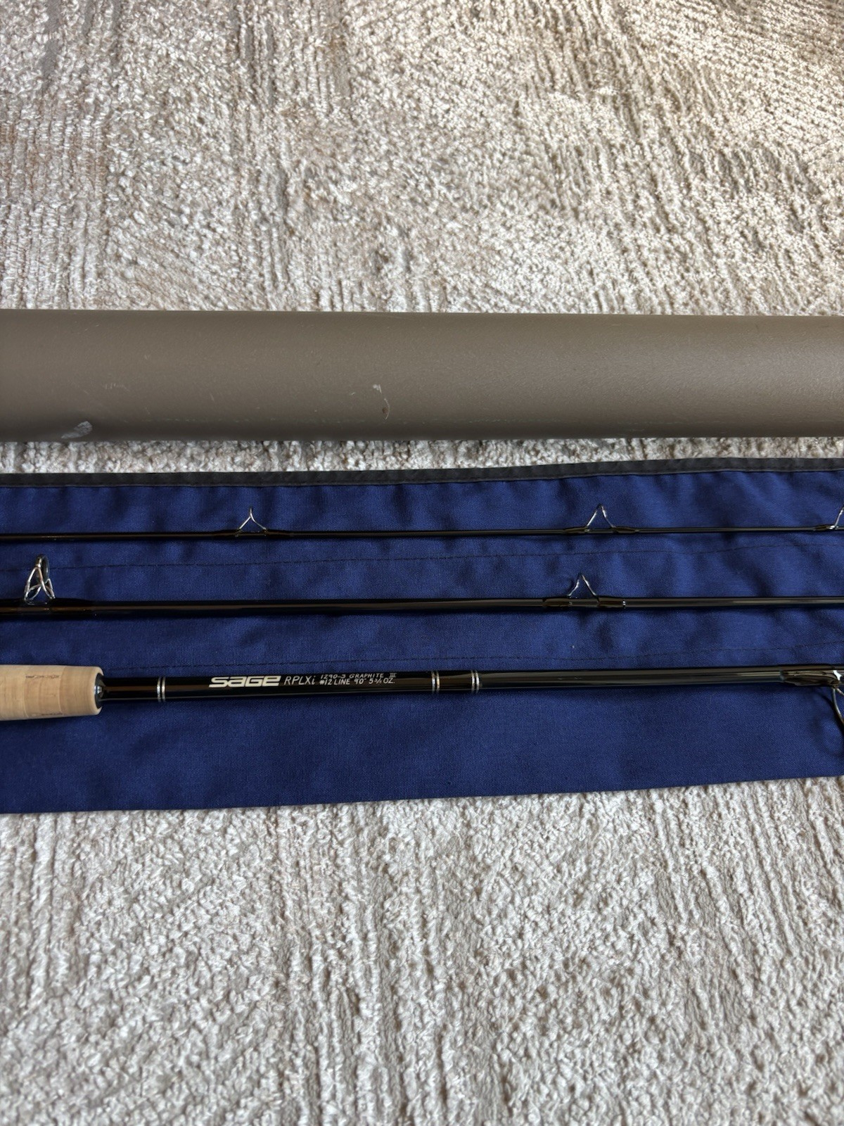 Sage RPLXi 1290-3 Graphite III Fly Rod 9’ 12wt 3pc w Tube Sock USA
