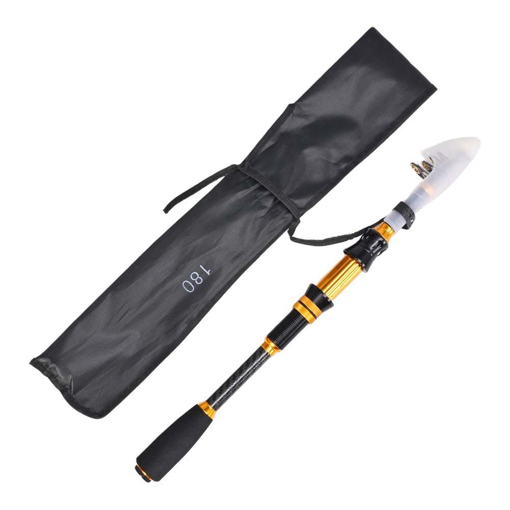 Black Gold Carbon Fiber Spinnings Fishing Rod Short Section with EVA Grip