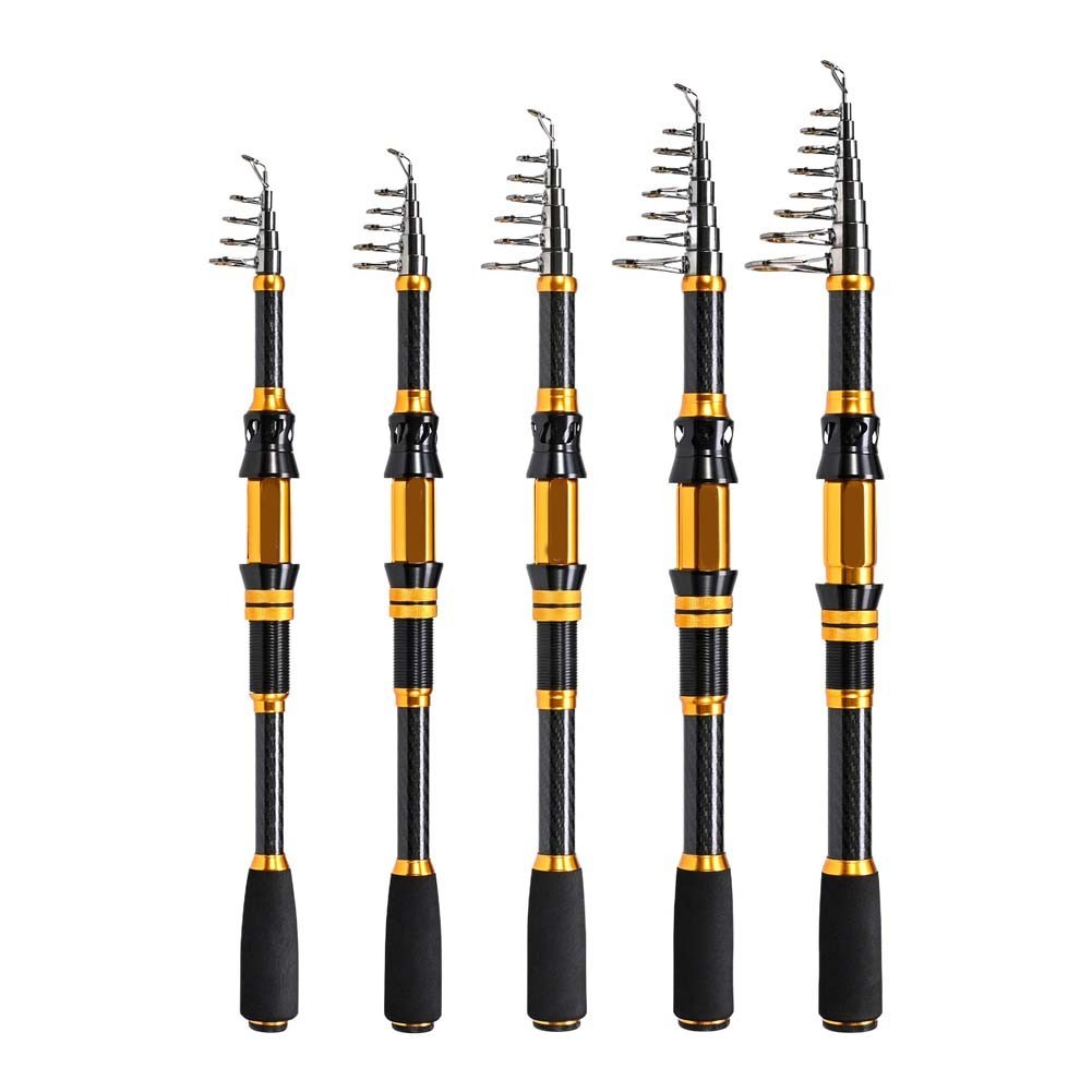 Black Gold Carbon Fiber Spinnings Fishing Rod Short Section with EVA Grip