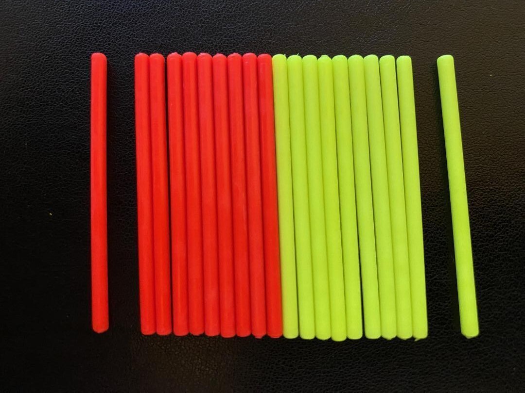 STONFO Fishing Pole Float Tips Stems ORANGE AND YELLOW 20 Pack 45mm long ART 10