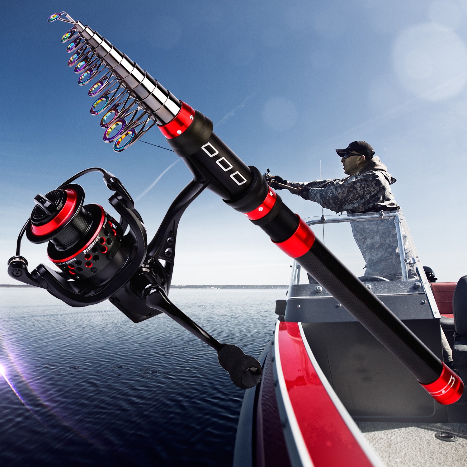 1.8-3.6M ultrashort Telescopic Fishing Rod Carbon Fiber Travel Sea Spinning Pole