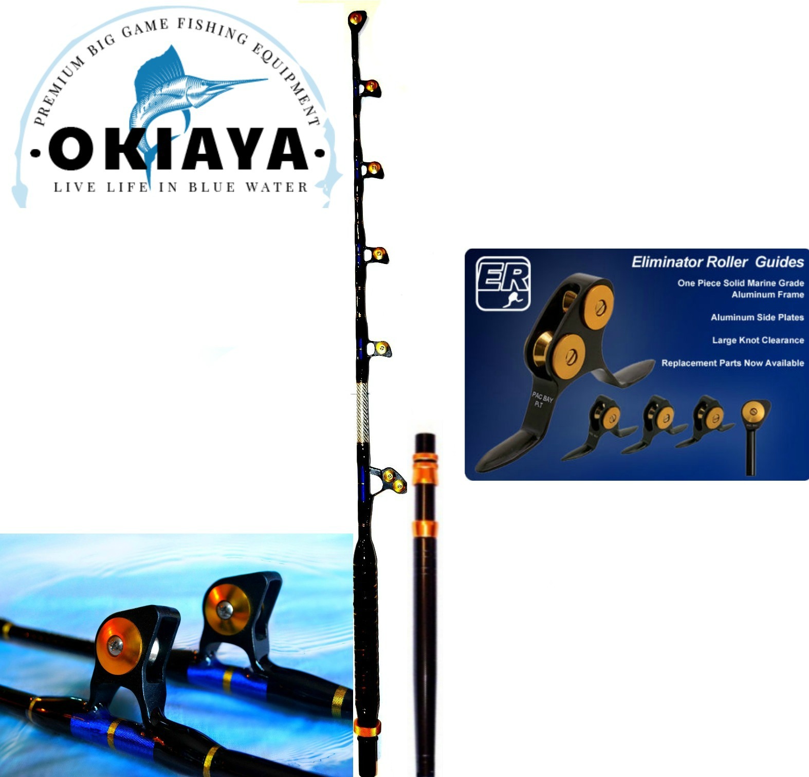 OKIAYA STRAIGHT BUTT 80-130LB VENOM PRO Trolling Rod For PENN OR TIAGRA