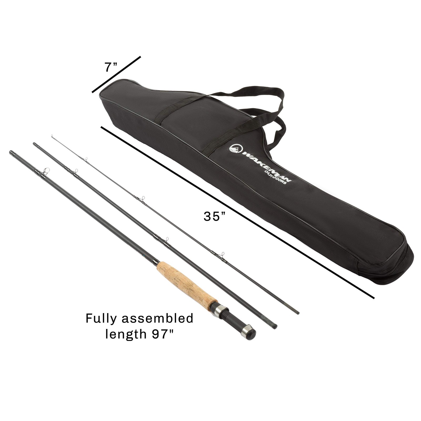 3-Piece Fly Fishing Rod And Reel Combo Starter Kit – 97-Inch Collapsible