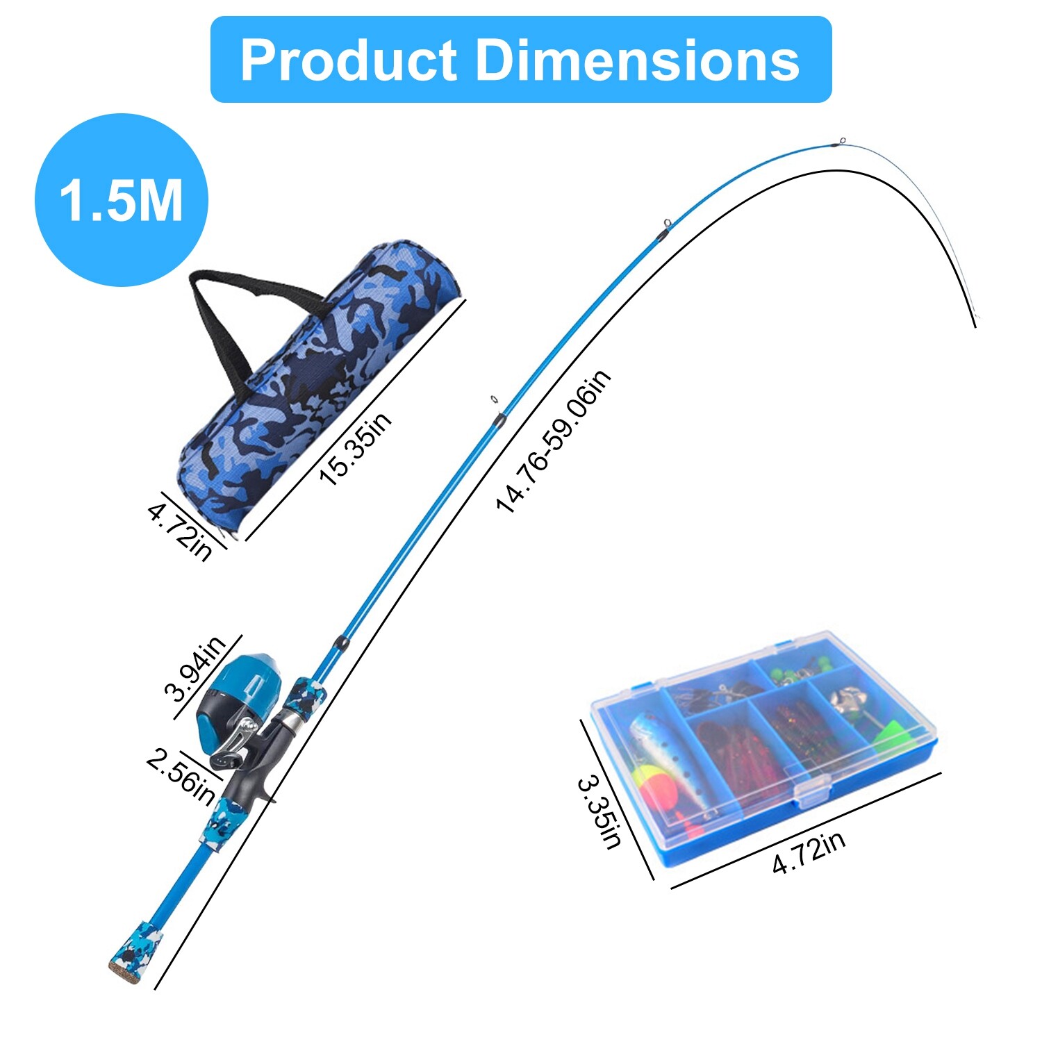 4ft/5ft Kids Fishing Pole Kit Fishing Telescopic Fishing Rod & Reel Combo Toys