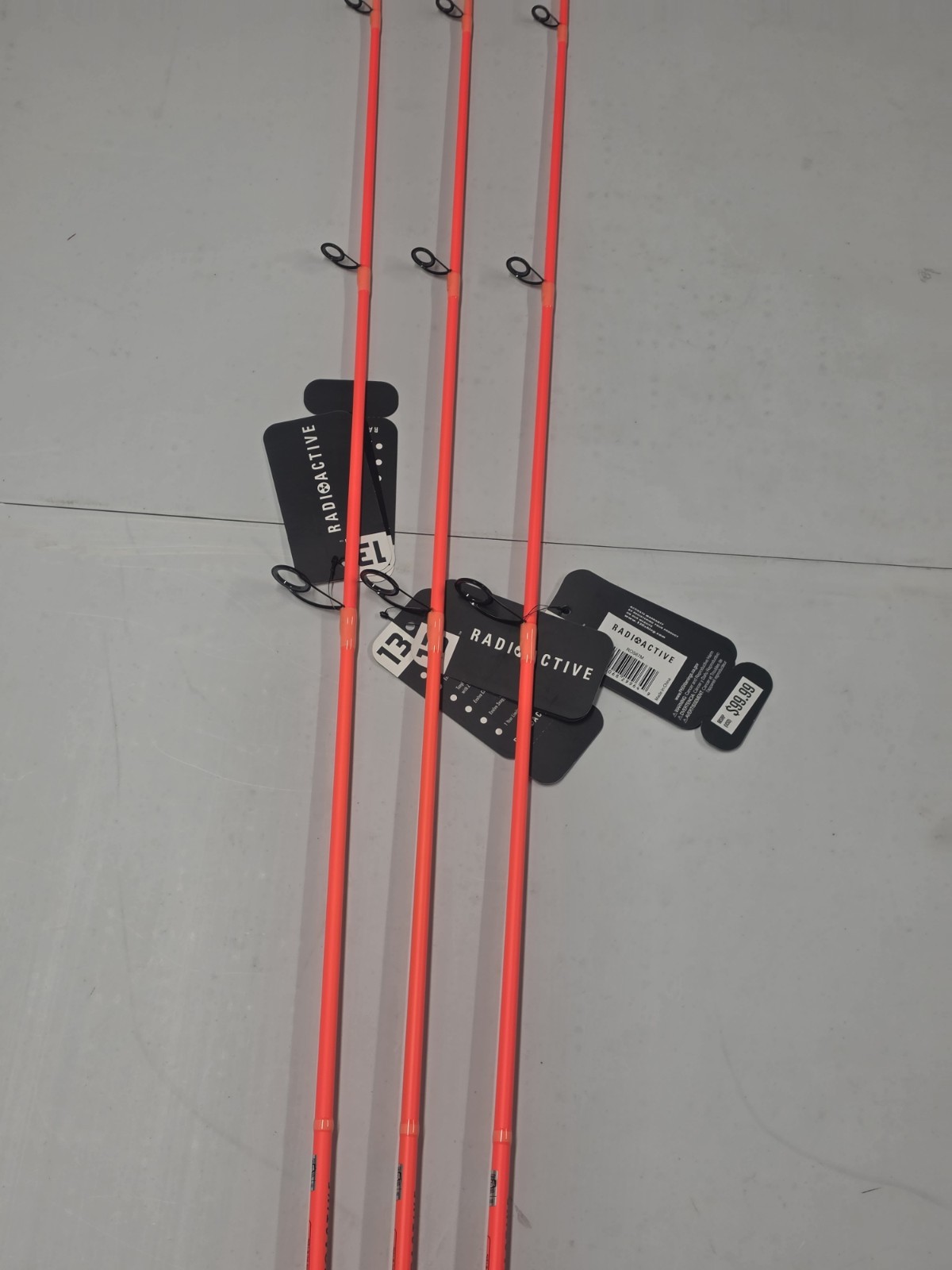 (LOT OF 3) 13 Fishing Radioactive 1 Piece Spinning Rods 6’7″ M Fast