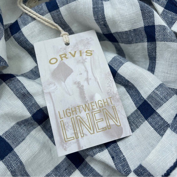 NWT Orvis XS Linen shirt short sleeve crop embroidered 3146