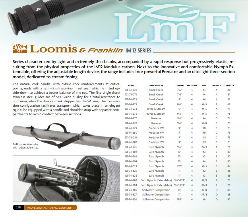 Loomis and Franklin fly rod 3 wt 11 ft for Nymphing with case Brand new 110g wt