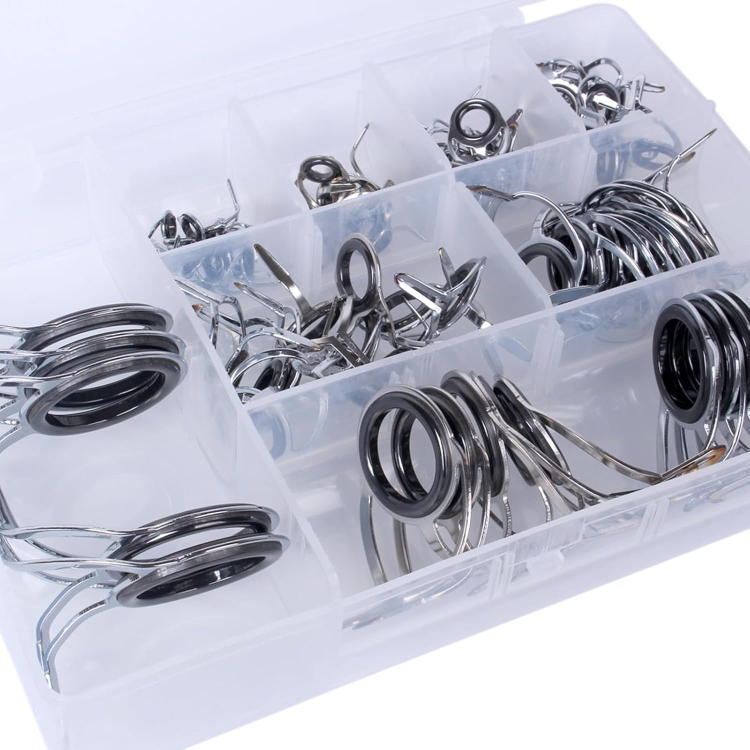 60PCS Fishing Rod Guide Tip Repair Kit – Stainless Steel & Ceramic Ring Set
