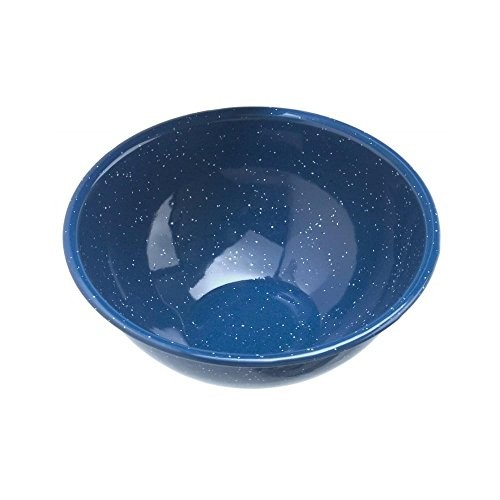 GSI Outdoor Products Enamelware 6 in Mixing Bowl Blue Speckled Steel
