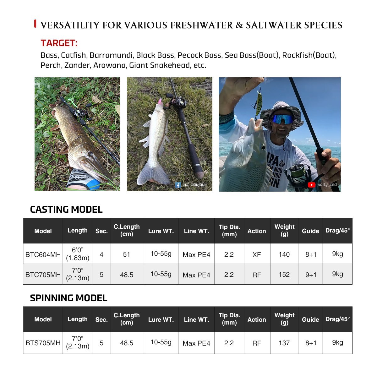 Noeby BEAST TRAVEL EDITION 4 & 5 Section Casting/Spining Fishing Rod