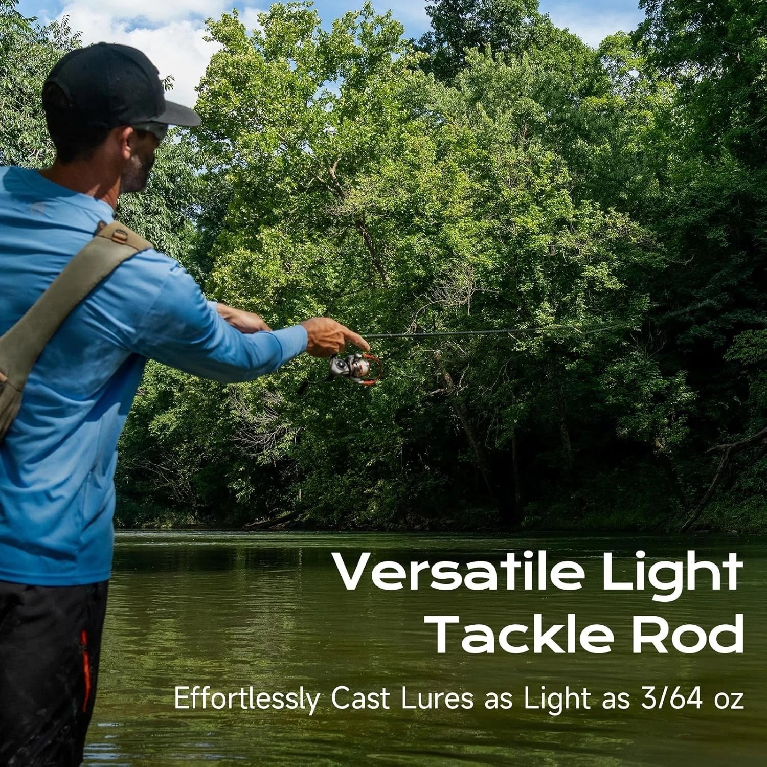 Precision 2-Piece Spinning Fishing Rod 7′ – Ultralight with Built-In Hook Keeper