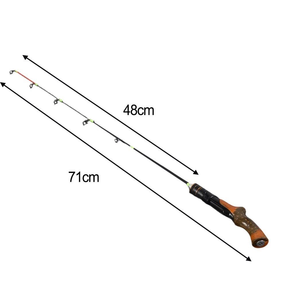 Fiberglass Ice Fishing Rod Lightweight Two Section Design for Outdoor Use