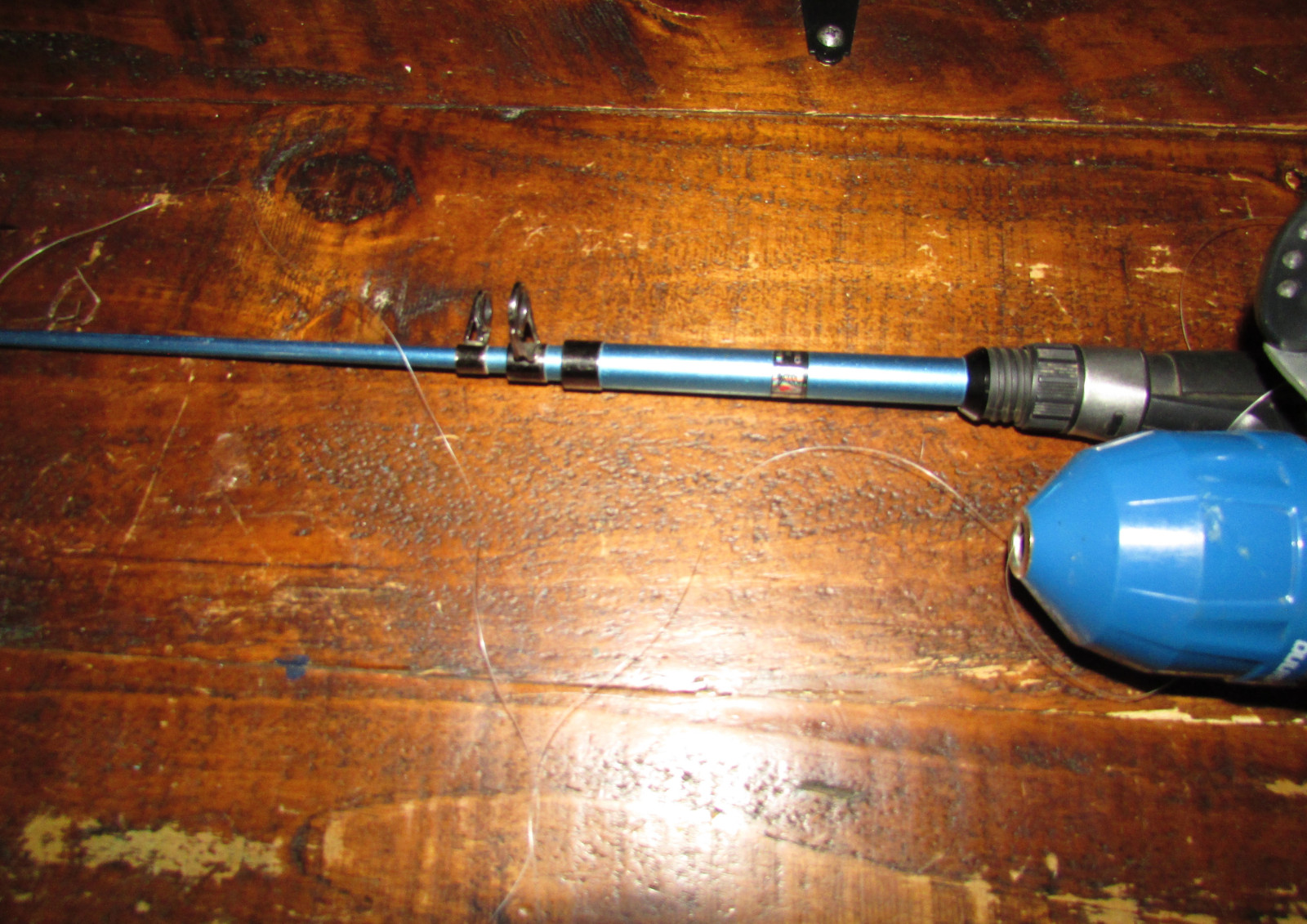 PLUSINNO 150 Blue Black Spin Cast Fishing Rod FOR PARTS