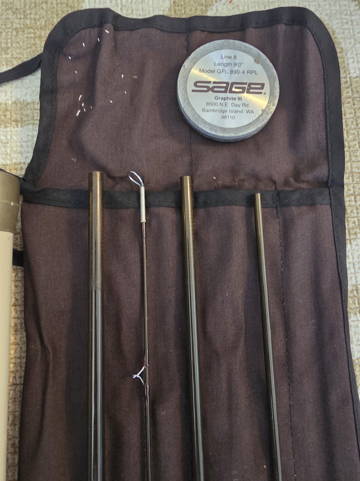 sage graphite III fly rod 4pc GFL 890-4 Rpl Great Condition