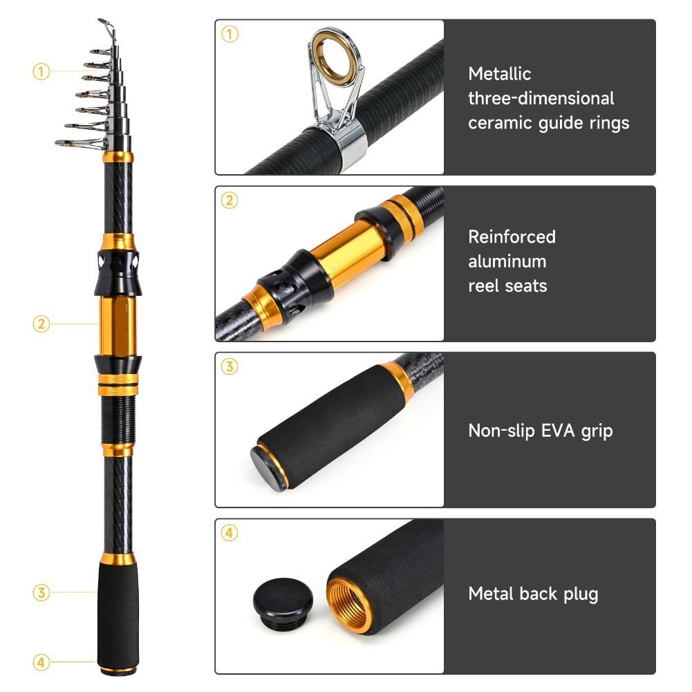 For Various Fish Species Portable Fishing Rod Casting Rod Lightweight Design
