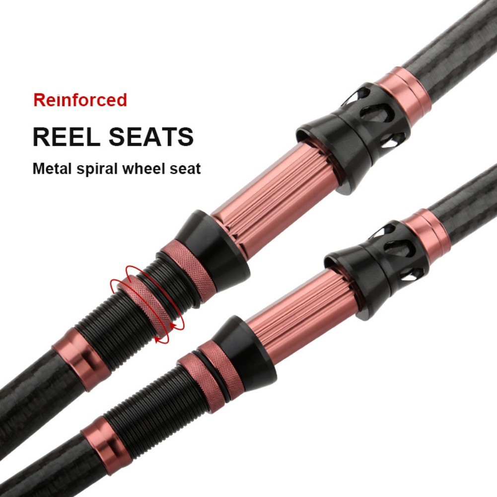 Carbon Fiber Shrink Fishing Rod Black Pink 1 8m 3 0m Sea Pole With Smooth Ring