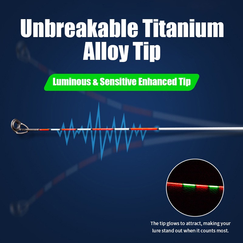 Small Portable Telescopic Titanium Alloy Fishing Rod Sea Pole Spinning Rod