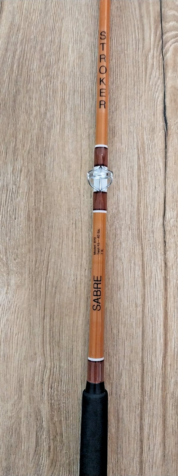 SABRE -870 – 7FT SALTWATER VTGE ROD 15-40 LBS. CUSTOM WRAPPED, NEW COMPONENTS
