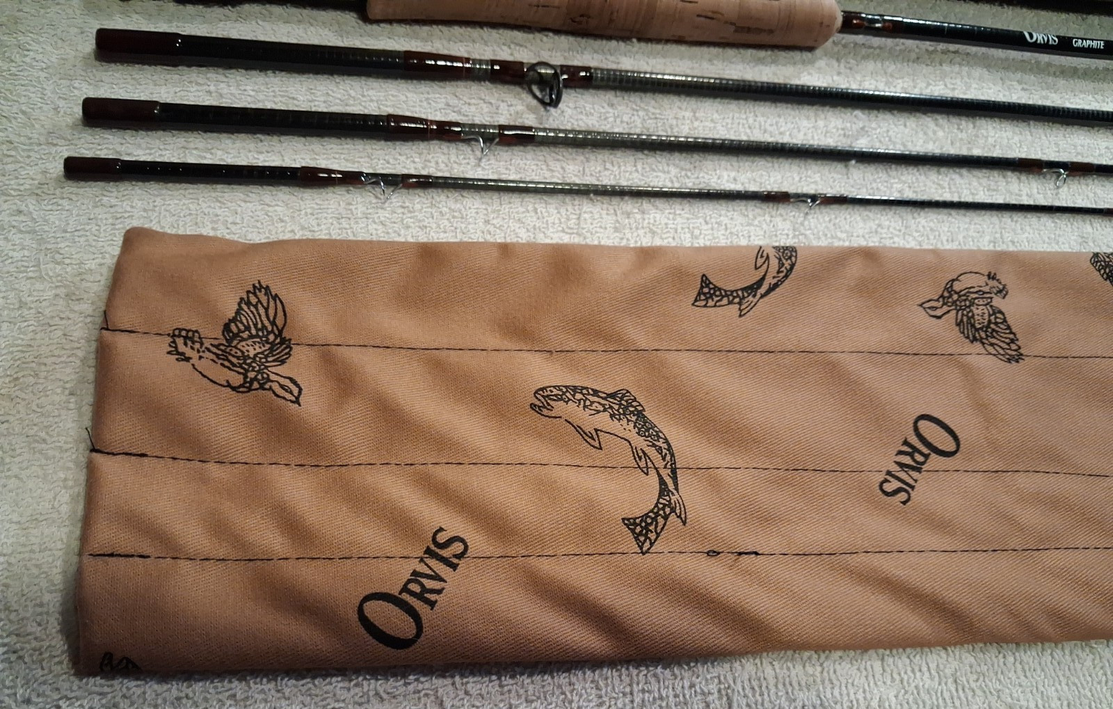Orvis Fly Rod “All Rounder” Graphite 8′ 4pc 3-1/8 oz. 7 Line,Original Sock,Tube