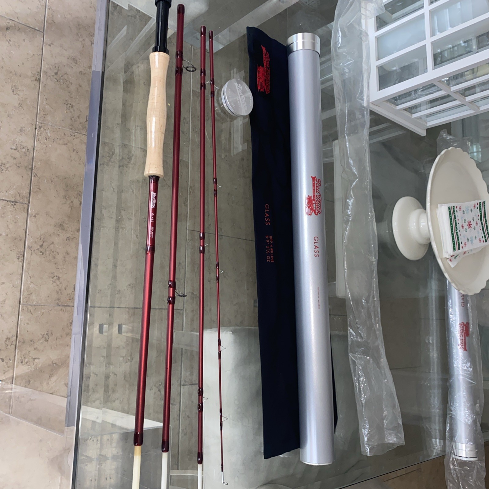 Red Truck Glass 889-4 #8 Line 8’9″ 5-1/2oz, 4pc Fly Rod-NEW with tribe & Sock!!!