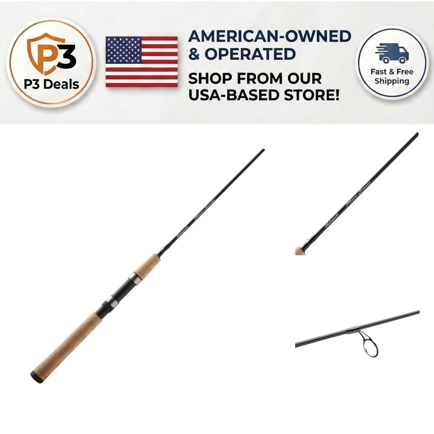 Durable Micro Spinning Rod 5.5′ – Perfect for Bass with Stainless Steel Guides