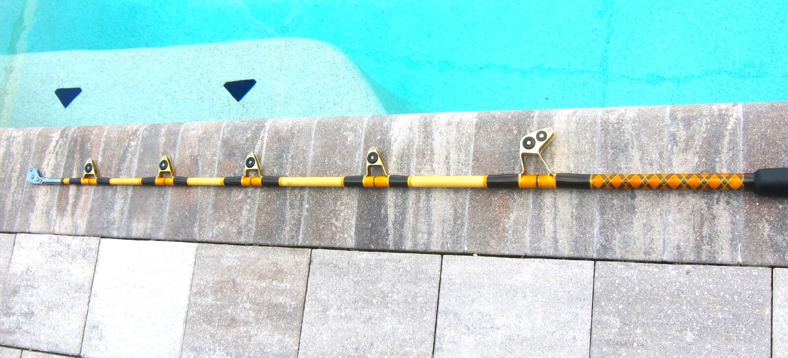 Vintage Custom Big-Game Trolling Rod:TYCOON FIN-NOR Roller Guide:7’5″;200-500lb2