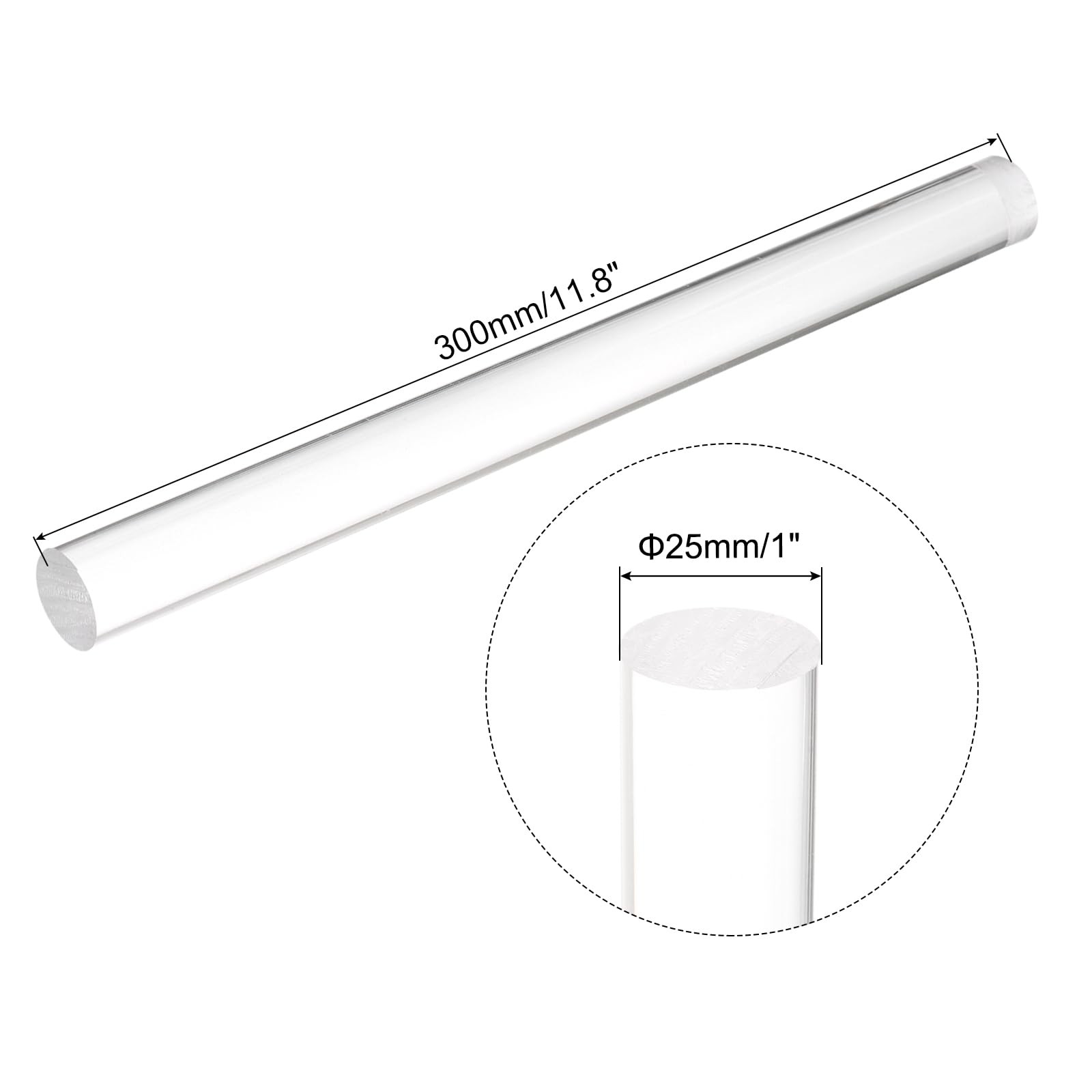 Acrylic Round Rods 1×12 Inch Clear Dowel Sticks Plastic Strip DIY Crafts