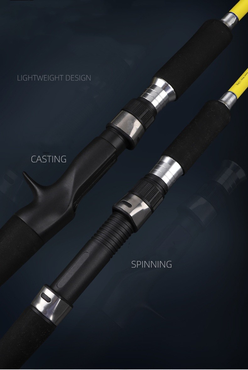 Boat Fishing Rod 6ft Carbon Fiber Spinning Casting Rod 2 Section Trolling Pole