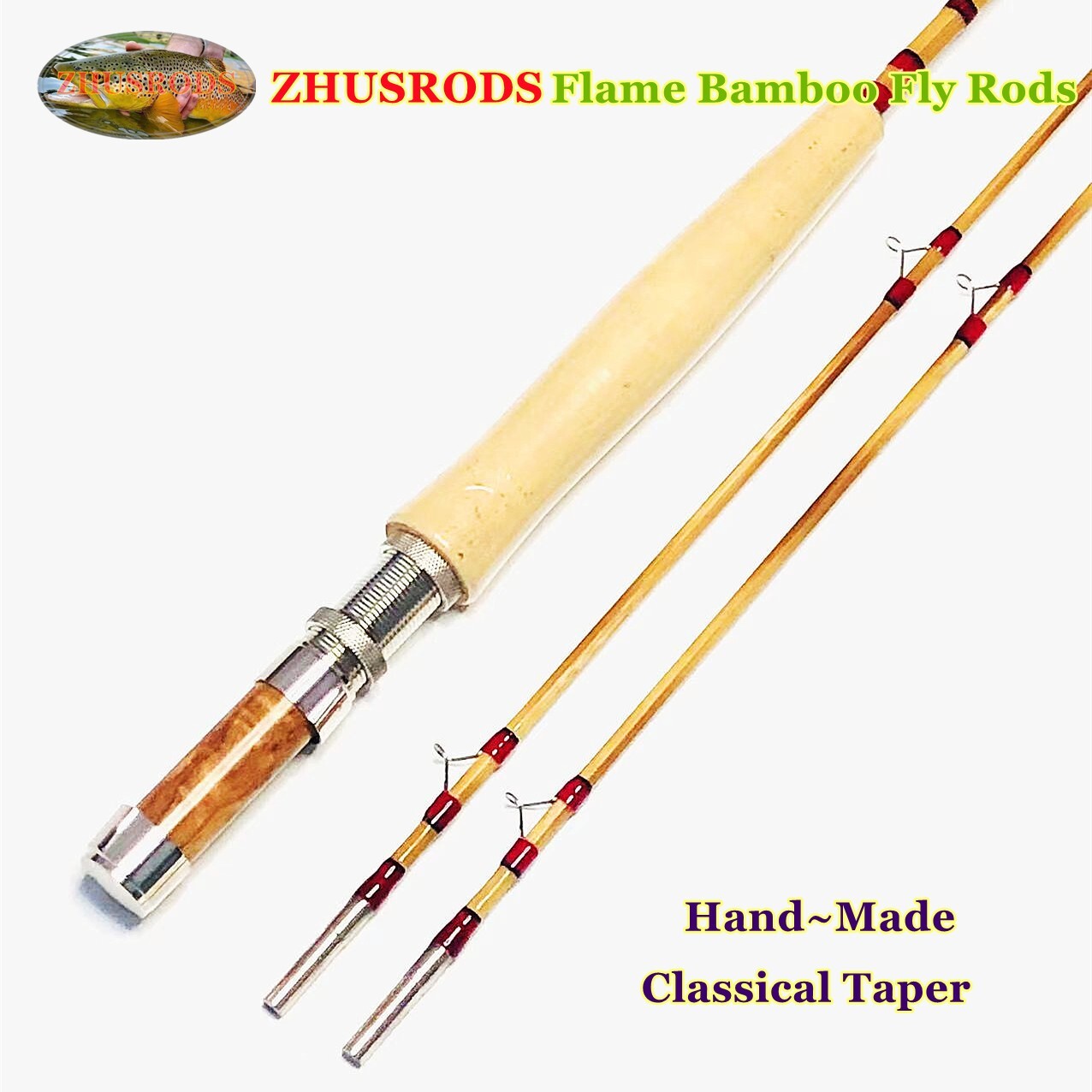Cattanach 6’0″ ~ 2 wt / ZHUSRODS Flame Bamboo Fly Rods / Fly Fishing Rods