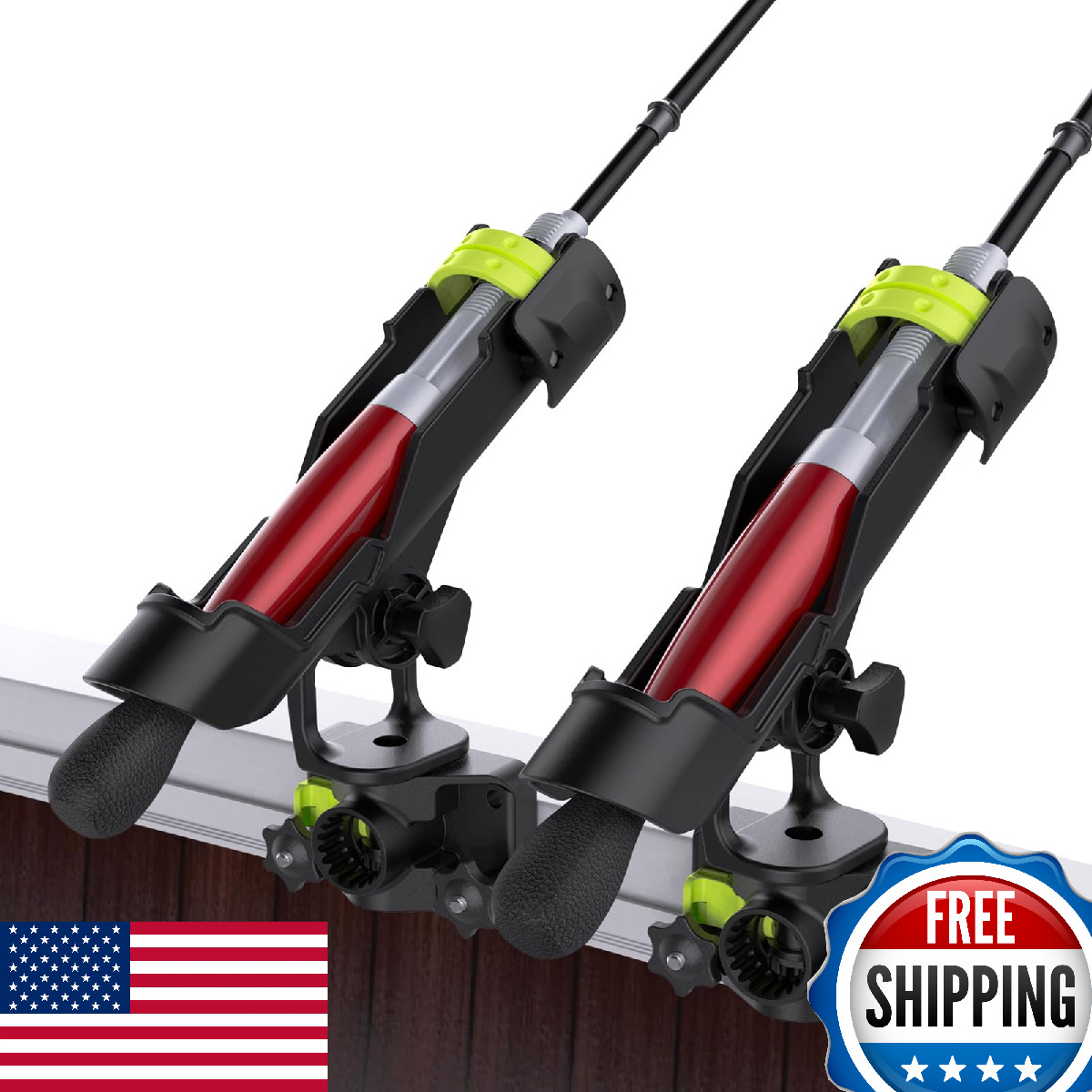 Fishing Rod Holder for Boat, Track Mount, 360° Adjustable, Heavy Duty ABS