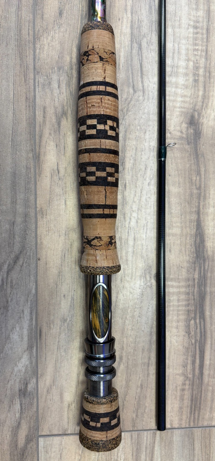 OSLER CUSTOM RODS MADE BY JAY OLSER -ABALONE SHELL INLAY-($849 NEW)