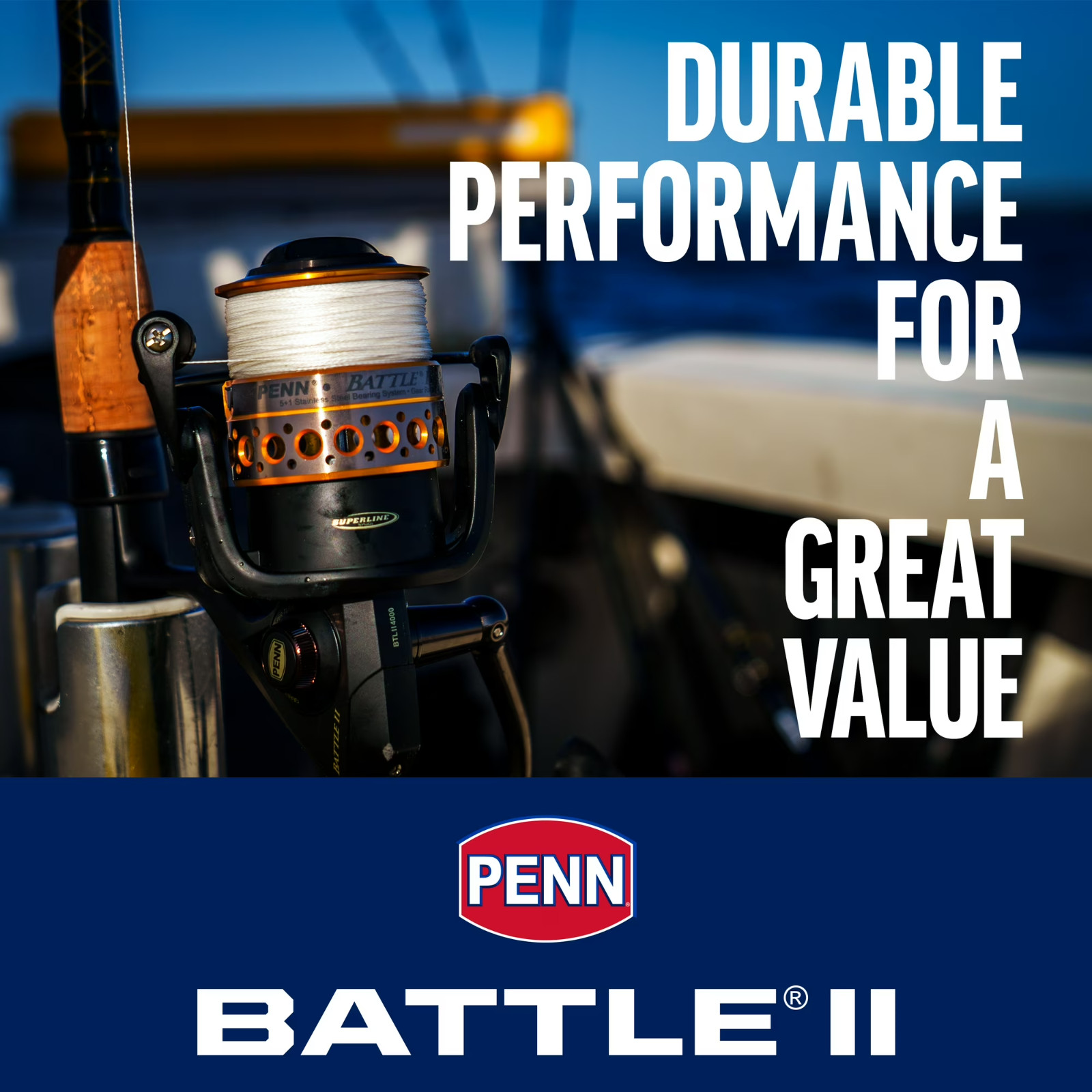 PENN Battle® II Combo, 7′ Medium Fishing Rod, 4000 Size Reel Composite SALE!