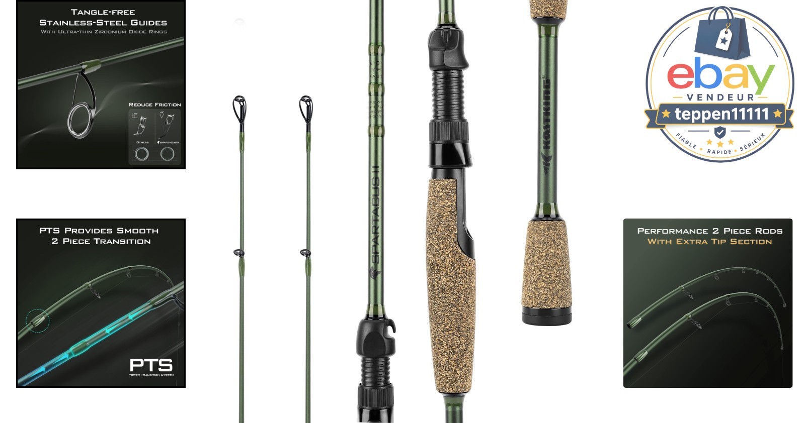 Fishing Rods IM6 Graphite Blanks Casting Spinning 2-Piece Extra Tip