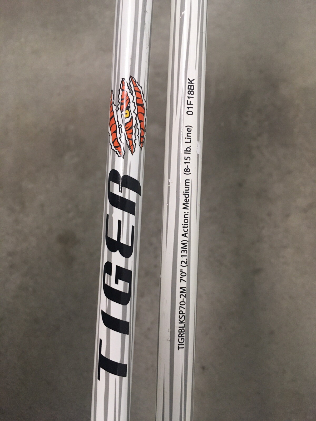 2 Shakespeare Tiger Spinning Rods 7’ Fresh/Saltwater Catfish/Trolling Med BLACK